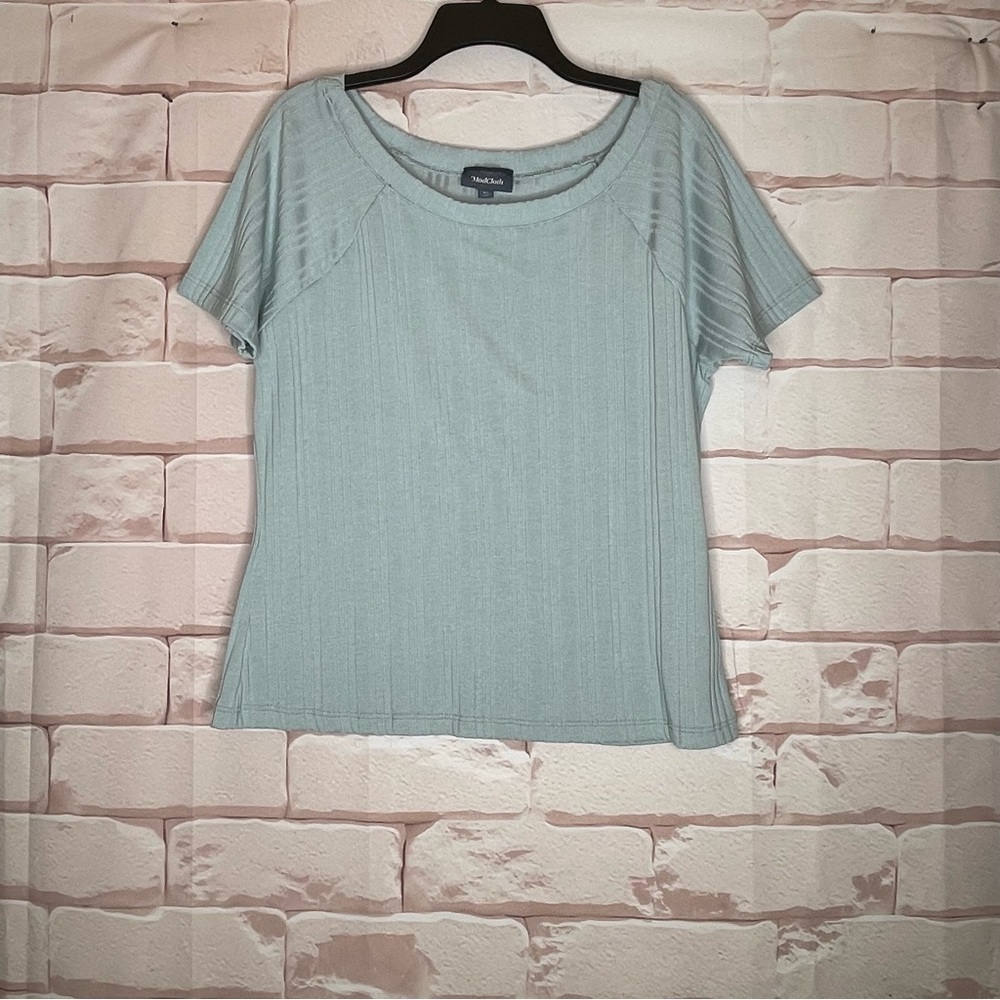 Modcloth Size XL Rib Short Sleeve Pullover Top Shirt